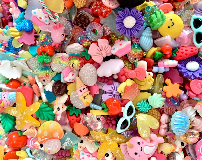 25pcs Flatback Resin Jelly Drops Cabochons Charms Animal Head Candy