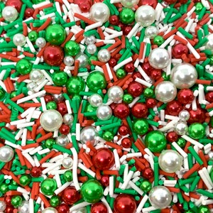 Christmas Fake Sprinkles Mix - Polymer Clay Sprinkles - Holiday Slime, Decoden, Resin, or Fake Bake Supplies