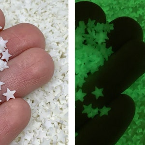 Glow in the Dark Star Fimo Slices - Polymer Clay Sprinkles for Slime or Resin Inclusions