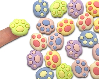 10pcs Paw Resin Cabochons - Paw Print Flatback Charms for Slime or Decoden - Animal Cabochon - Cute Craft Supplies