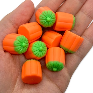 10pcs Fake Candy Pumpkins - Realistic Model Food - Resin Decoden Cabochons - Halloween Slime Charms