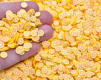 Lemon Clay Slices - Mini Fimo Lemons Embellishments for Slime, Decoden, or Resin Inclusions - Polymer clay fruit craft supplies