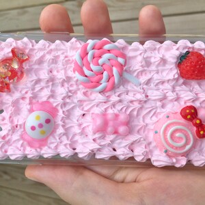 iPhone 7/8/SE Pink Decoden Case - Handmade Cute Candy Cake Phone Case - Sweets