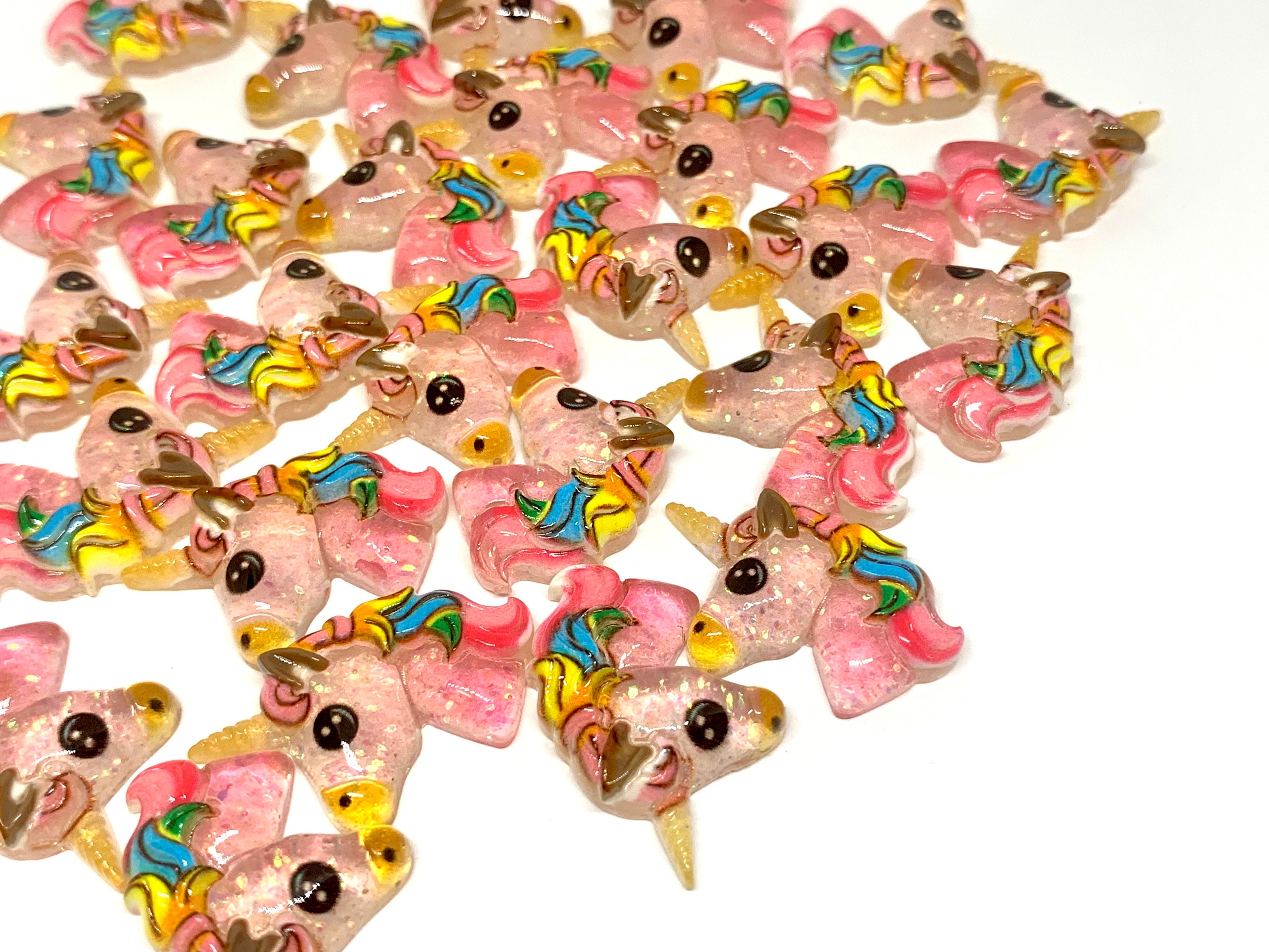 Kawaii Cute Animals Flatback Charms Polymer Clay Set of 10pc Cartoon Sweets  