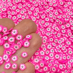 Pink Flower Fimo Slices - Polymer Clay Embellishments for Slime or Resin Inclusions - Decoden