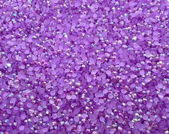 5000pcs 3mm Purple Rhinestones - Jelly AB Resin Flatback - Non-hotfix Embellishments for Tumblers, DIY, Nail Art