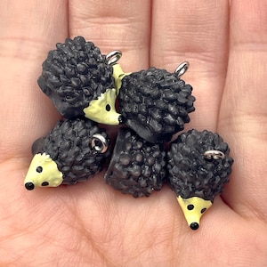 10pcs Resin Hedgehog Jewelry Charms - Porcupine Animal Pendants for Earrings, Bracelets, Necklaces, Key Chains, and other Crafts