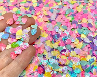 Seashell Glitter - 5g to 50g Colorful Sparkles - Sea Shells Sequins - Beach Summer Party Confetti