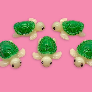 10pcs Miniature Sea Turtles - Resin Mini Fairy Garden Animals - Decoden Cabochons - Slime Charms