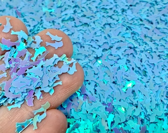 Dolphin Glitter - 5g to 50g Sparkles - Blue Holographic Confetti