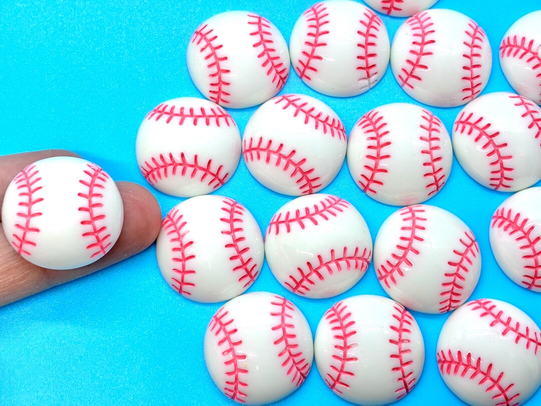 Mini Resin Baseball 10pcs Baseball Resin Cabochons - Flatback Sports Charms for Slime or ...