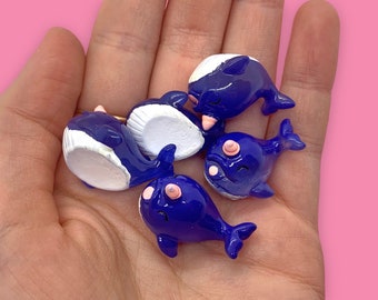 10pcs Narwhal Miniatures - Resin Cabochons for Slime or Decoden - Mini Fairy Garden Animals - Kawaii Slime Charms