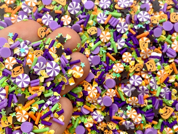 Halloween Confetti Mix - Clay Fake Sprinkles for Slime, Resin, or Decoden  - Fimo Slices - Polymer Cute Craft Supplies - Shaker Filler