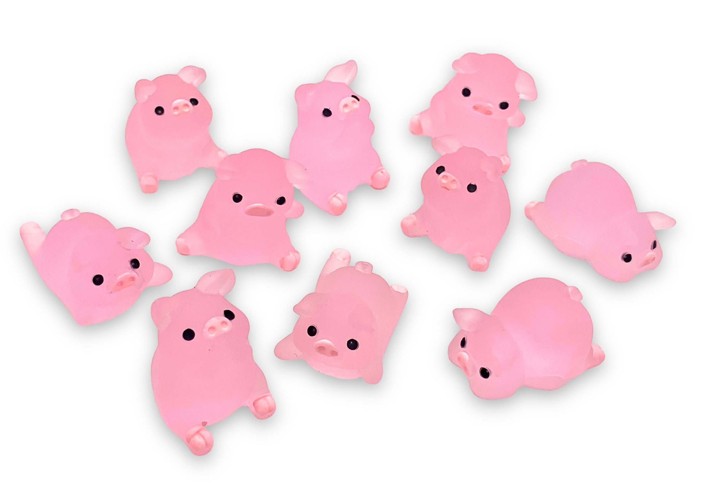 5pcs Pig Miniatures Resin Cabochons for Slime or Decoden Mini Fairy Garden  Animals Slime Charms -  Israel