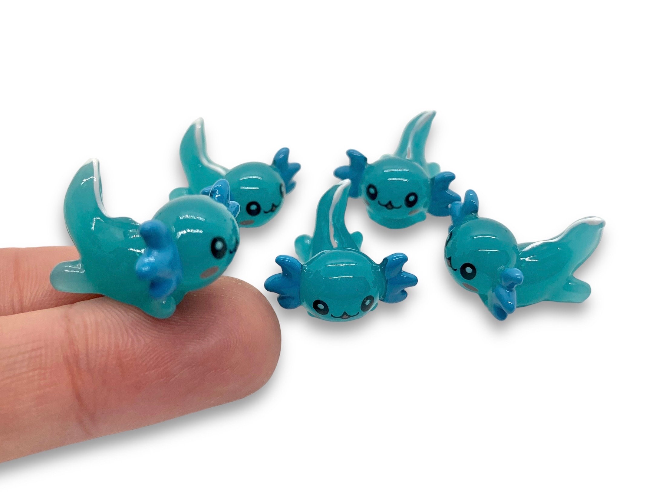 Set of 6 Axolotl Fridge Magnets or Axolotl Pin Pinback Buttons