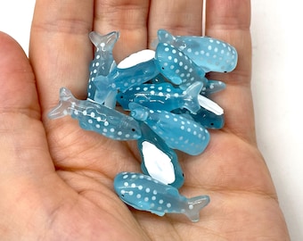 10pcs Whale Shark Miniatures - Resin Cabochons for Slime or Decoden - Mini Fairy Garden Animals - Slime Charms