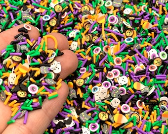 Halloween Confetti Mix - Clay Fake Sprinkles for Slime, Resin, or Decoden  - Fimo Slices - Polymer Cute Craft Supplies - Shaker Filler