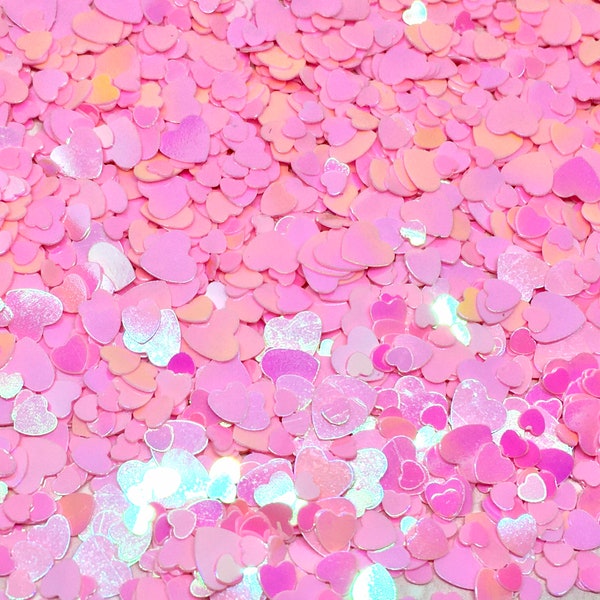 Pink Heart Glitter - 5g to 50g Sparkles - Hearts Sequins Confetti - Valentines Day