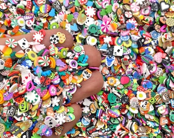Mix of Everything Fimo Slices - Huge Variety Assorted Polymer Clay Slices for Nail Art, Slime, Resin, Decoden