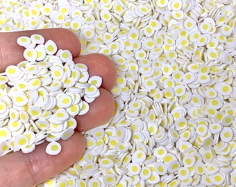 Egg Fimo Slices - Polymer Clay Confetti for Slime, Decoden, or Resin - Cute Food Craft Supplies