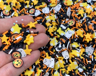 Halloween Confetti Mix - Clay Fake Sprinkles for Slime, Resin, or Decoden  - Fimo Slices - Polymer Cute Craft Supplies - Shaker Filler