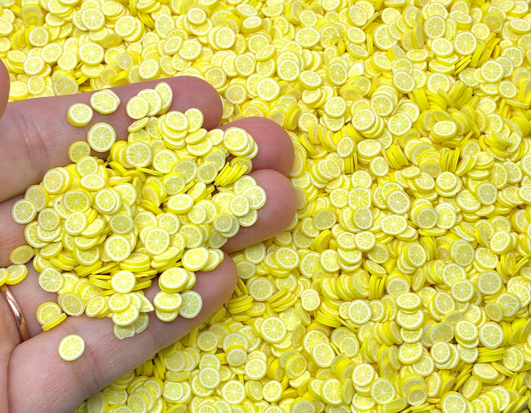 Lemon Clay Slices - Mini Fimo Lemons Embellishments for Slime