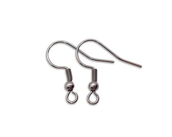 50pcs Stainless Steel Earring Hooks - Earring Wires for Jewelry Making - Silver Tone - Hypoallergenic 304 Stainless Steel Findings 22 Gauge