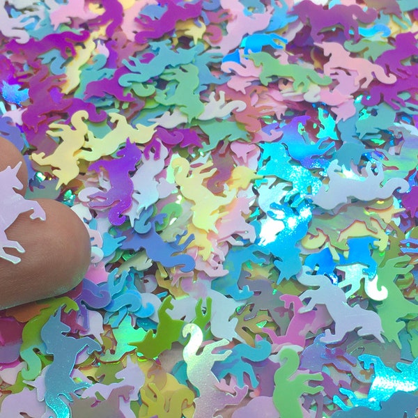 Unicorn Confetti - 5g to 50g Colorful Sparkles - Unicorn Shaped Glitter - Holographic Confetti - Table Scatter