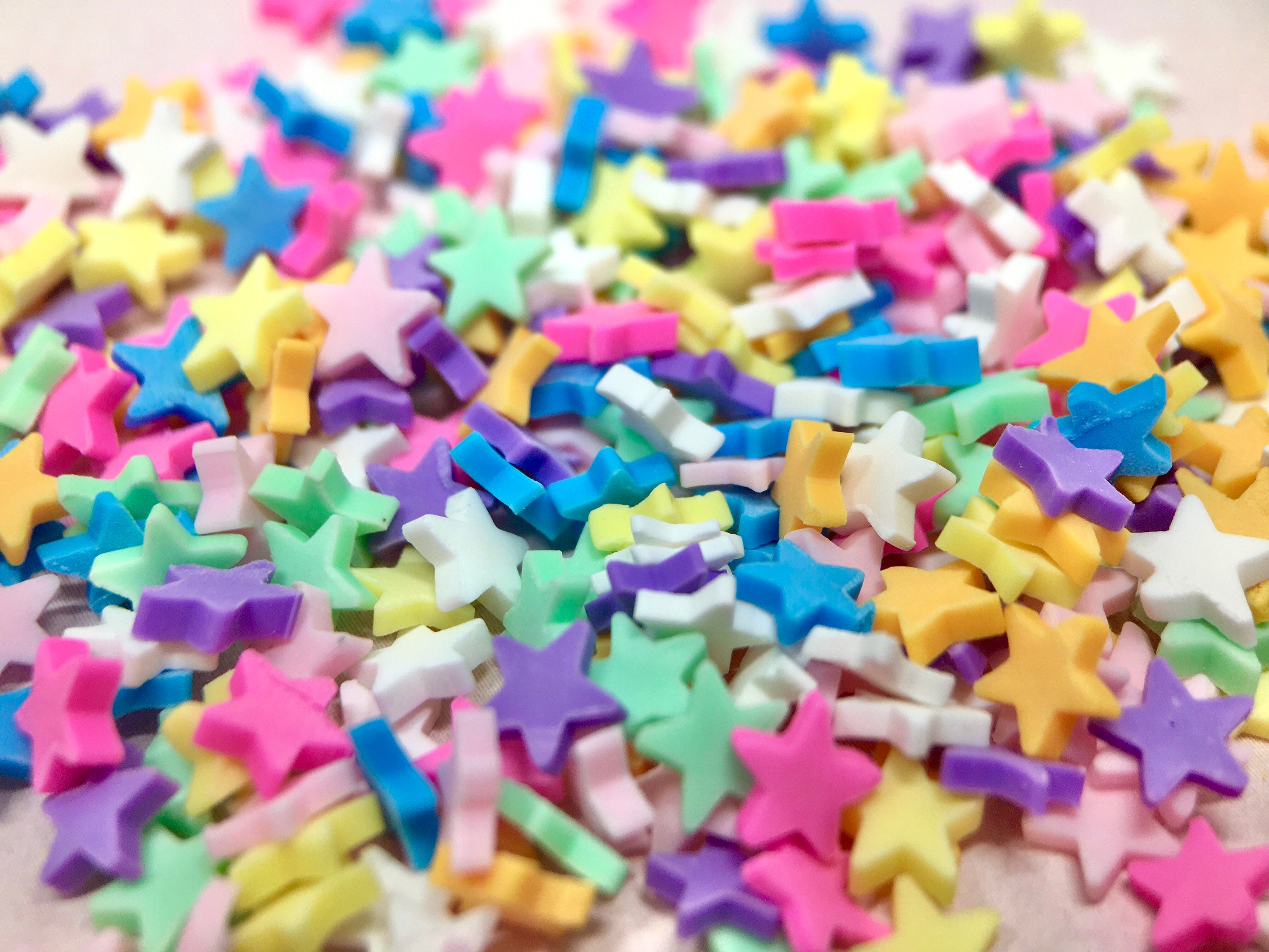 Rainbow Star Sprinkles for Slime Fake Sprinkles for Resin Inclusions Fimo  Polymer Faux Sprinkle Mix Circle Sprinkle Craft Supply 