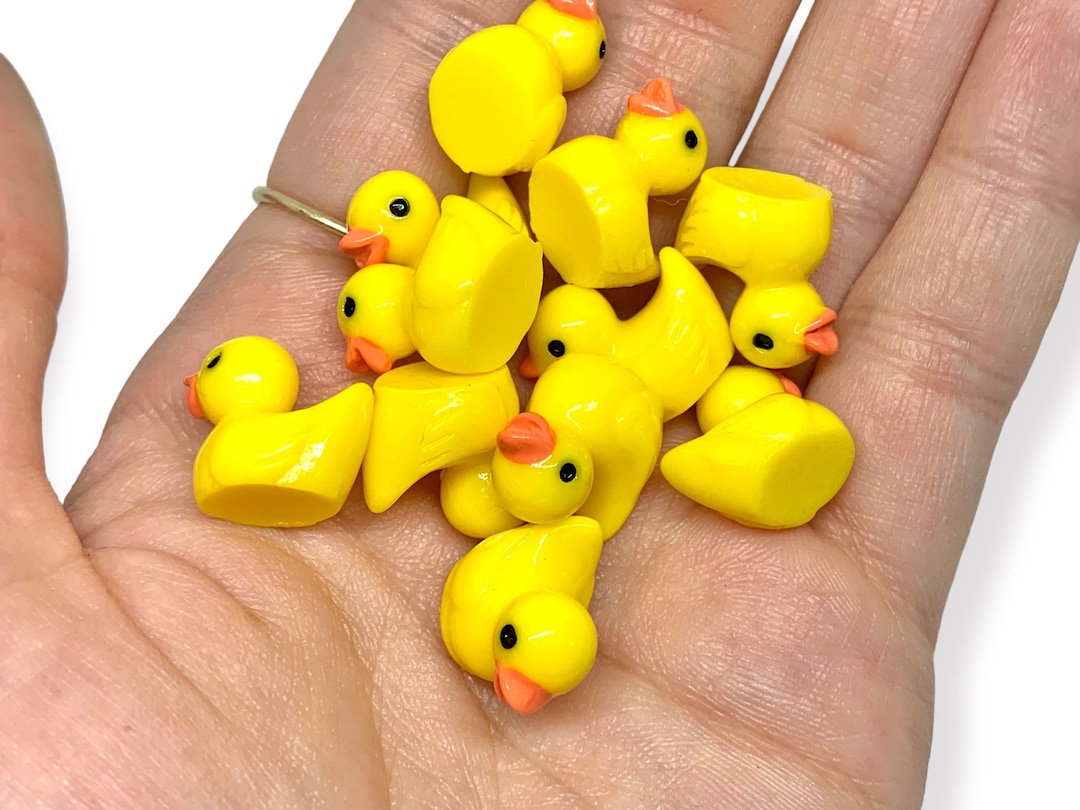 10pcs Tiny Resin Rubber Ducks Miniature Duck Cabochons Mini Fairy