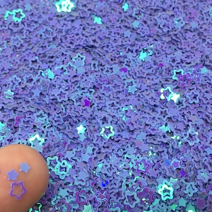 Purple Star Glitter - 5g to 50g Sparkles - Stars Sequins - Holographic Confetti
