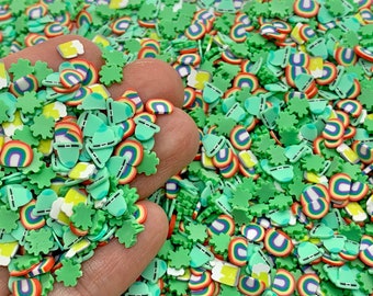 Pot of Gold Confetti Mix - Saint Patrick’s Day Fake Sprinkles for Slime or Decoden  - Fimo Slices - Polymer Clay Cute Craft Supplies