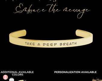 Engraved Cuff Bracelet, Hypoallergenic Stainless Steel Bangle