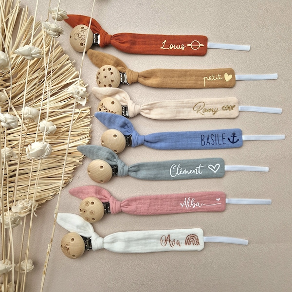 Pinza para chupete personalizada – PROMO LA 2EME A -50 – Regalo de nacimiento original – Pinza para chupete con nombre – Accesorio para bebé niña niño