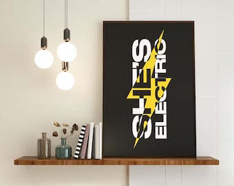 She's Electric Oasis Art Print | Indie Music Poster