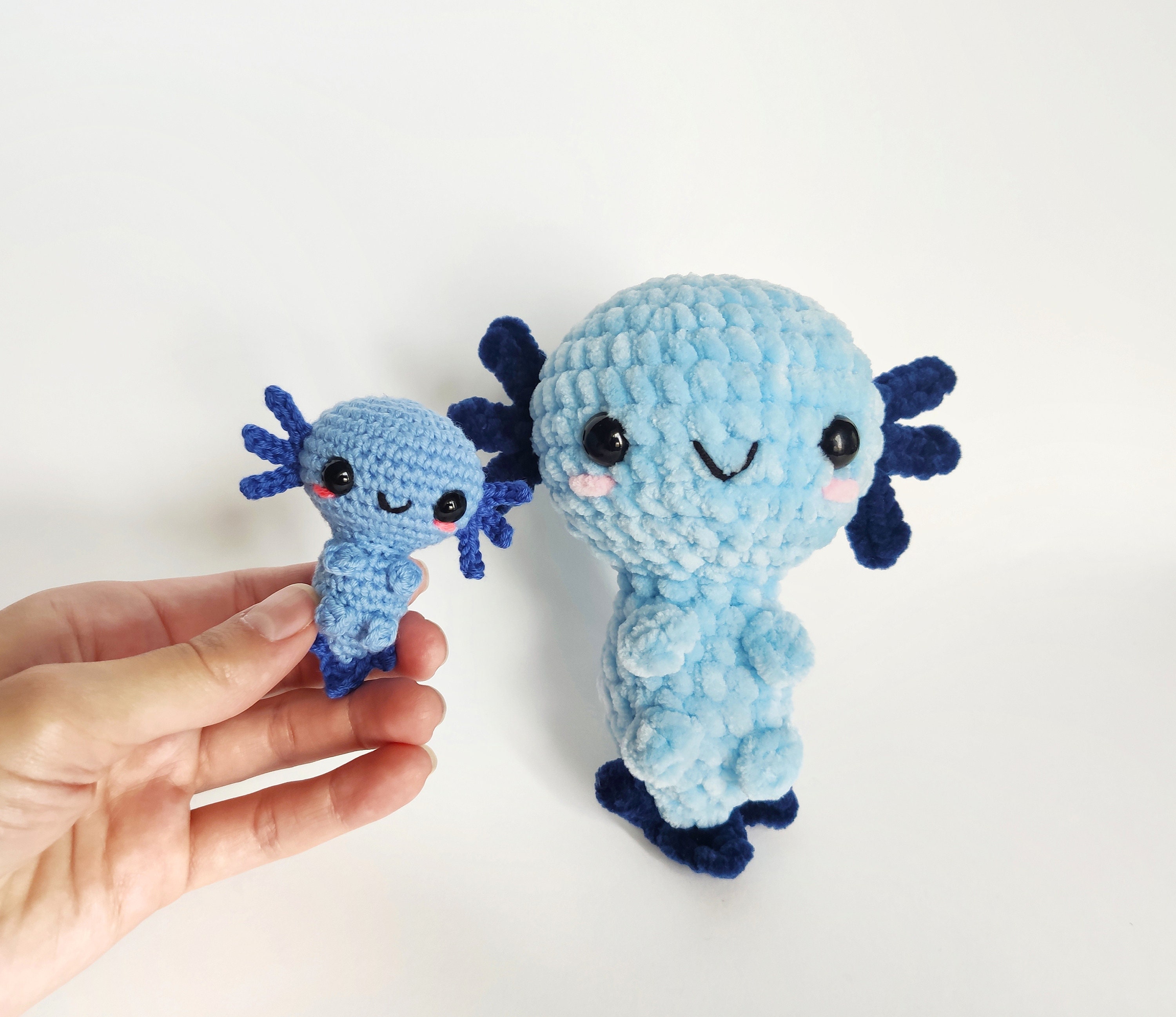Crochet Axolotl Plushie Amigurumi Toy Cute Baby Blue Axolotl Etsy Canada