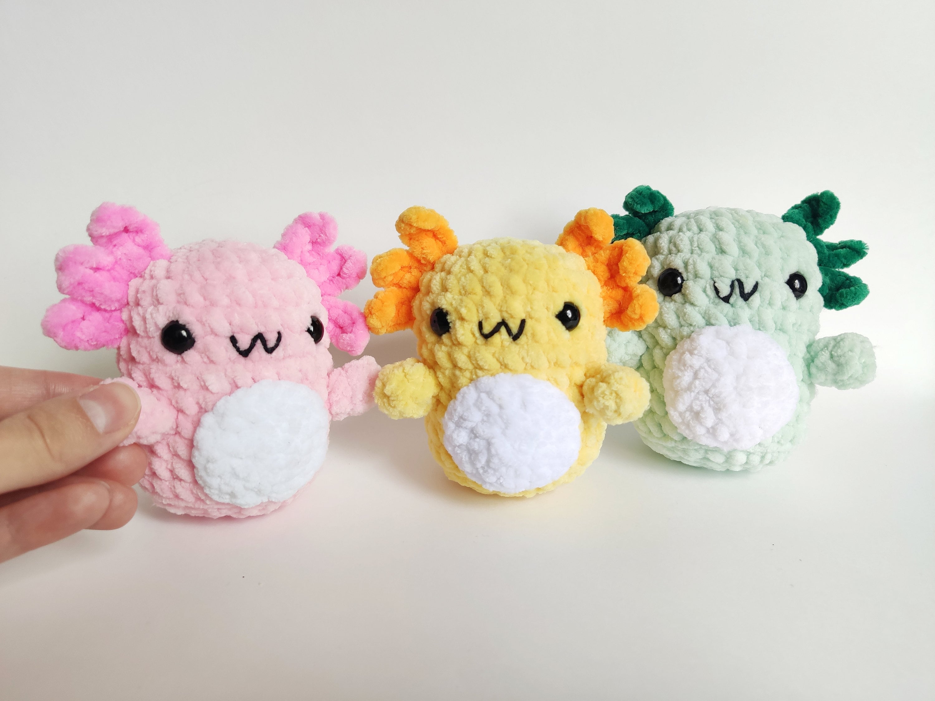 Crochet axolotl plushie Amigurumi toy Cute baby blue Axolotl Etsy
