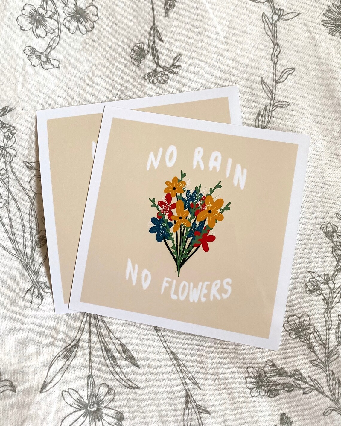 No Rain No Flowers Quote Print Flowers Floral Print Etsy