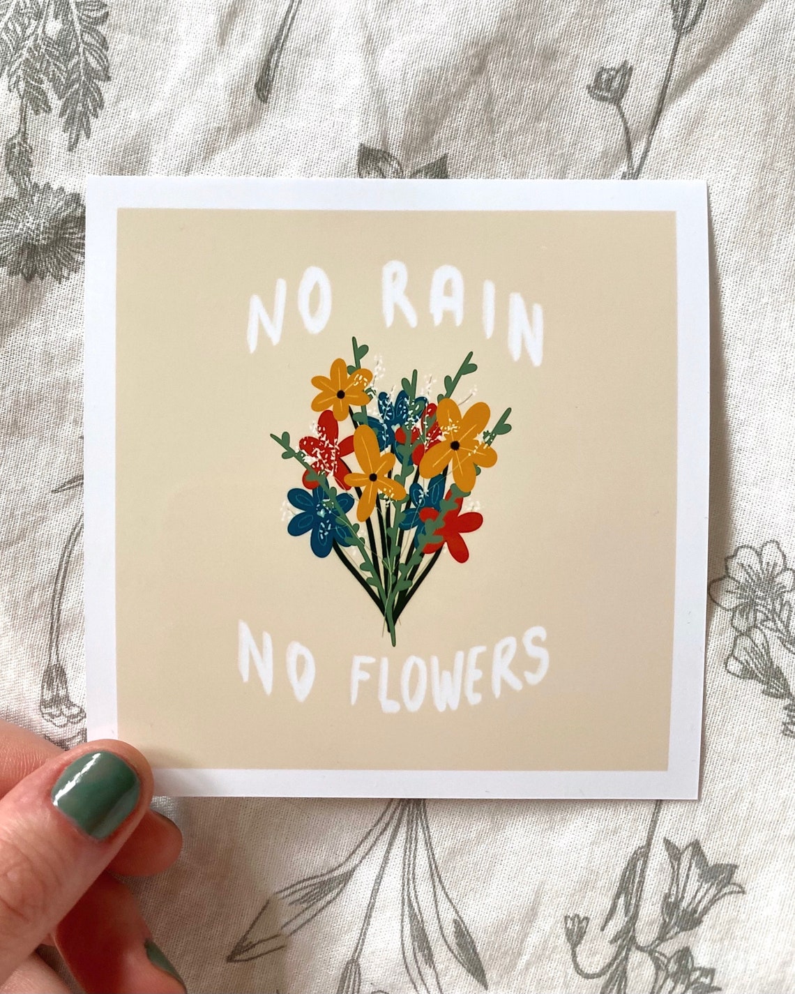 No Rain No Flowers Quote Print Flowers Floral Print Etsy