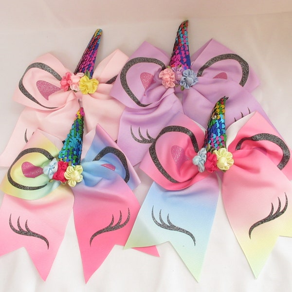 UNICORN  CHEERLEADER BOW