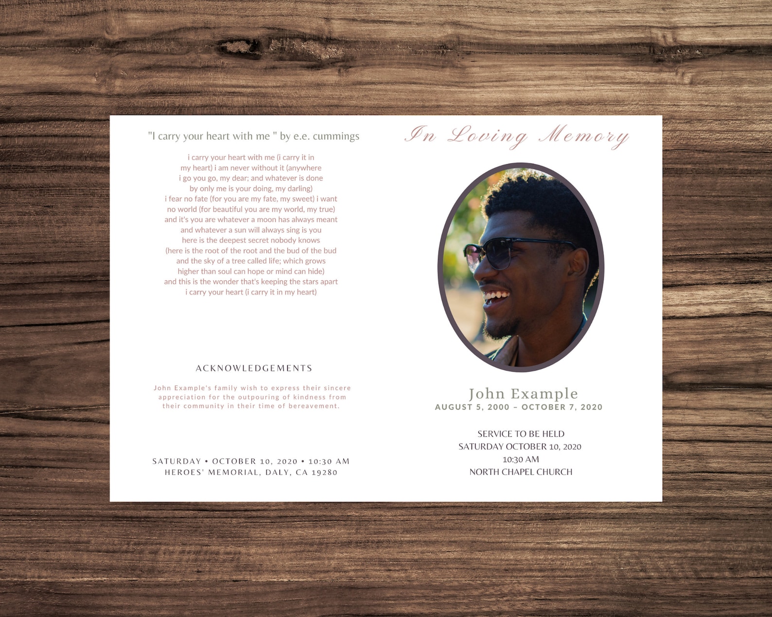Sample funeral program obituary vsamaps