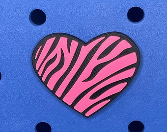 Zebra Print Heart Bogg Bag Charm | Bogg Bag Accessories | Bogg Bag Charms | Bogg Bag | Simply Southern Bag Charms