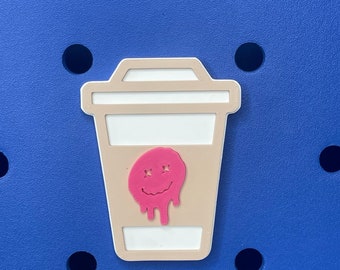 Melting Face Coffee Bogg Bag, Bogg Bag Accessories, Bogg Bag Charms, Simply Southern Bag Charms,  Coffee Lovers Bogg