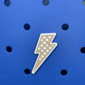 Checkered Lightning Bolt Bogg Bag Charm, Bogg Bag Accessories,  Bogg Bag Charms, Bogg Bag, Simply Southern Bag Charms