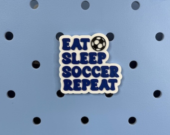 Eat Sleep Soccer Repeat Bogg Bag Charms, Soccer Bogg Bag Accessories, Bogg Bag Charms, Bogg Bag, Sports Charms