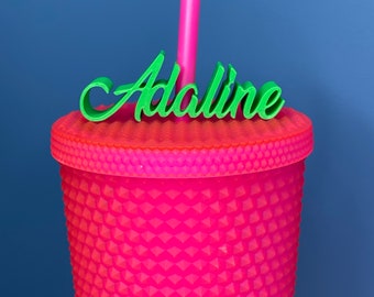 Custom Cursive Name Straw Topper – Personalized Party Favor