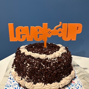 Video Game Cake Topper | Level Up | Gaming Party | Birthday Party