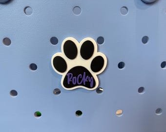 Custom Paw Print Bogg Bag, Pet Charm  Bogg Bag Accessories, Bogg Bag Charms, Bogg Bag,  Simply Southern Bag Charms