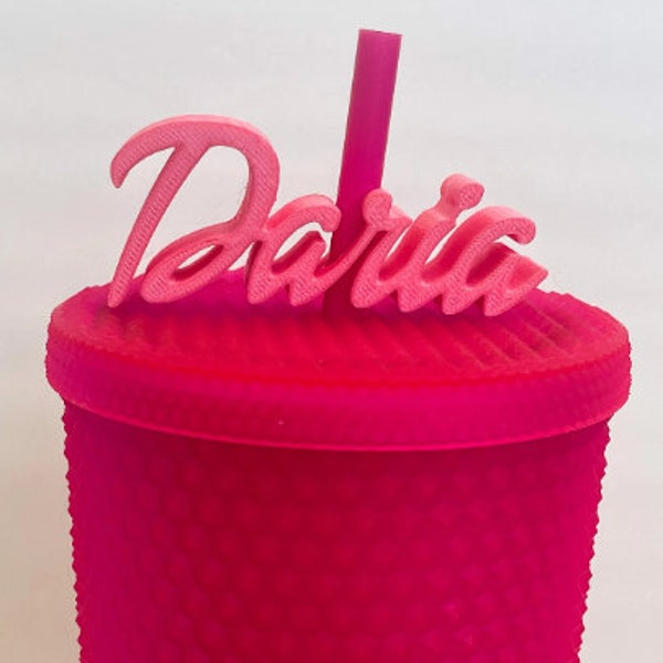 Custom Cursive Name Straw Topper | Straw Buddy | Birthday Party | Doll Inspired