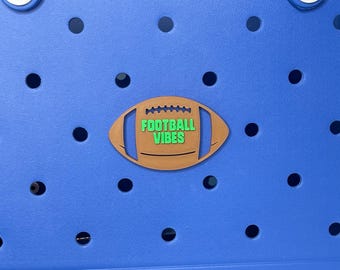 Football Vibes Bogg Bag Charms, Football Bogg Bag Accessories, Bogg Bag Charms,  Bogg Bag, Sports Charms